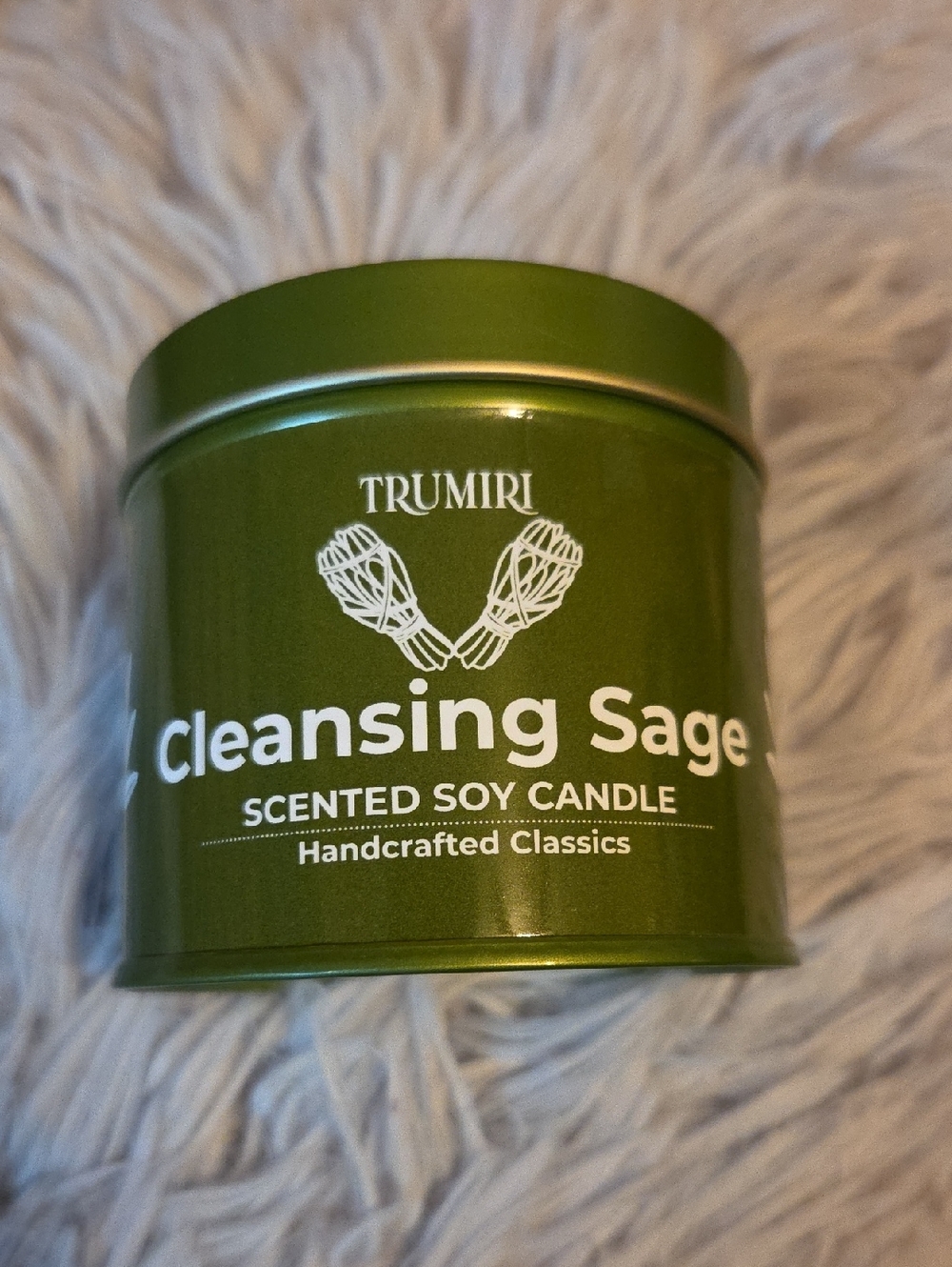 TruMiri Cleansing Sage Scented Soy Candle - Green